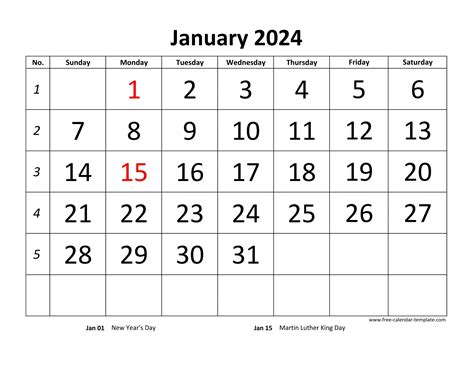 Typable Monthly Calendar 2024