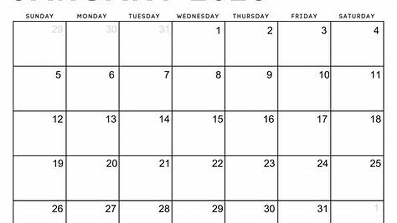 Typeable Calendar January 2025