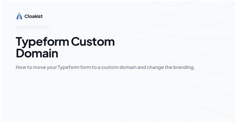 Typeform Custom Domain