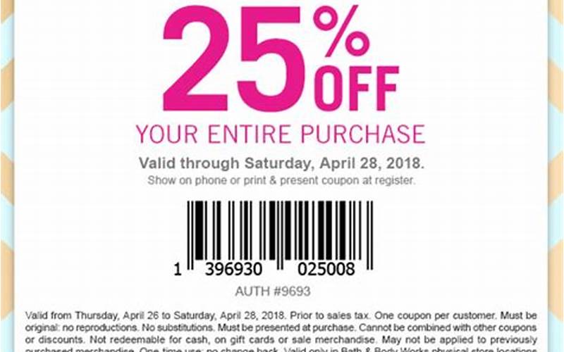 Types Of Bath And Body Works Promo Codes