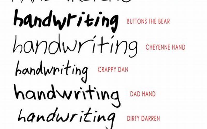 Types Of Handwriting Fonts
