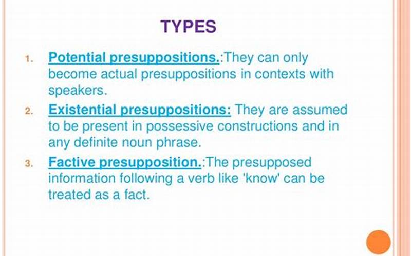 Types Of Presupposition
