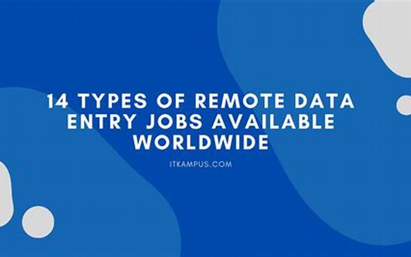 Types Of Remote Data Entry Jobs