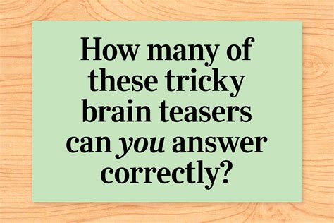 Types of Brain Teasers