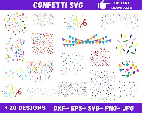Download Types of Confetti SVG File - SVG Design Crafts