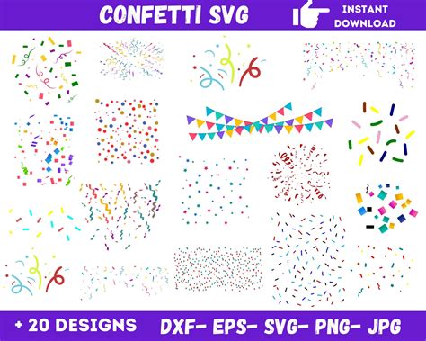 Download Types of Confetti SVG File - SVG Design Printable