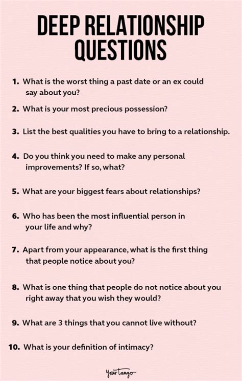 Types of Deep Relationship Questions to Explore
