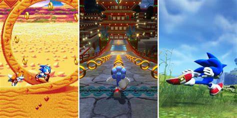 A character sonic the hedgehog jumping in the air