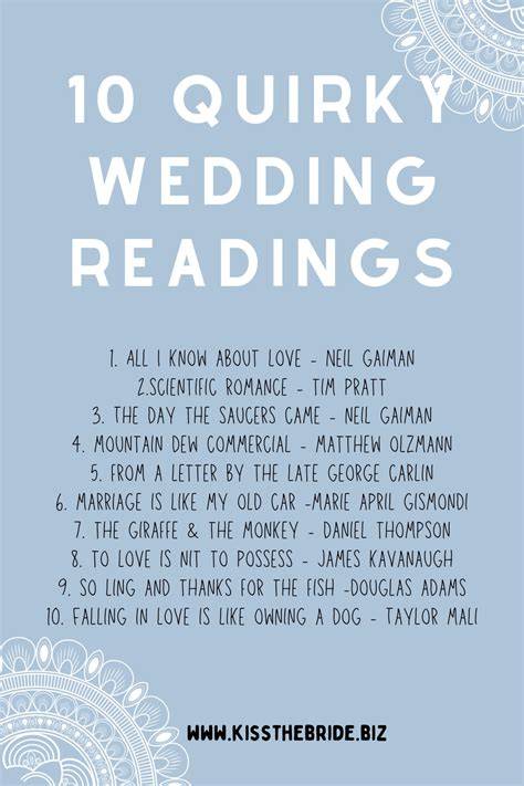 Types of Funky Wedding Readings