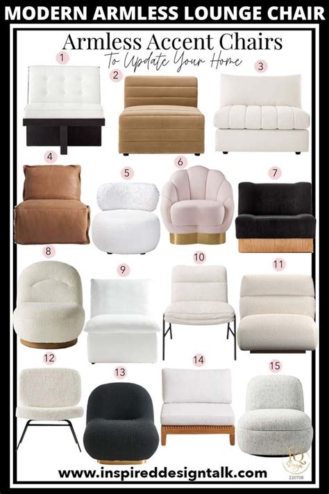 Types of Modern Armless Chairs