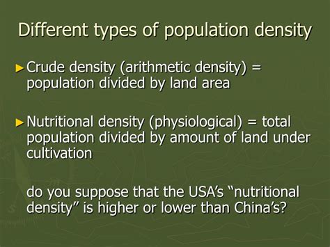 Types of Population Density