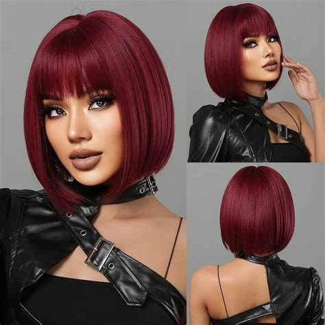 Types of Red Wigs With Bangs
