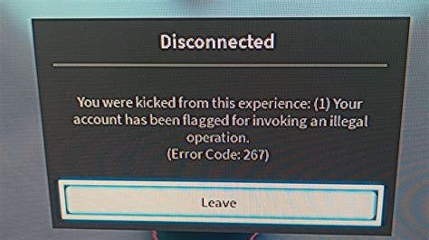Types of Roblox Error 267 Messages
