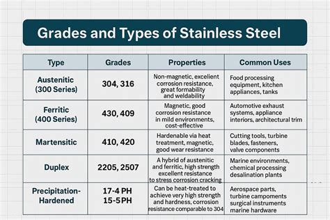 Types of stainless steel