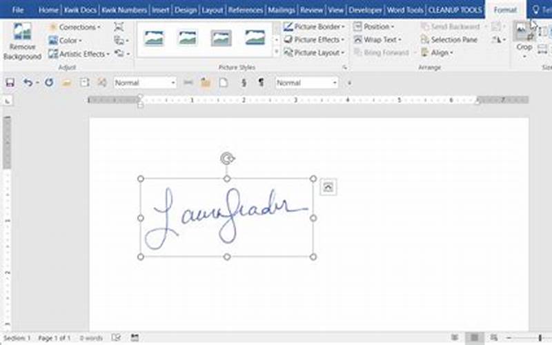 Typing Signature In Text Box In Word