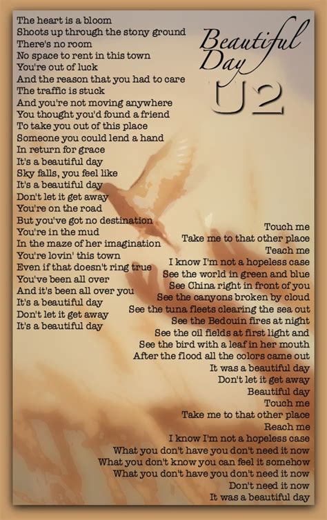 Unraveling the Captivating Lyrics of U2's 'Beautiful Day': An Inspiring Ode to Life's Brightest Moments