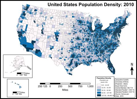 US Population Density Map 2020