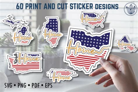 Download US States - Home Sticker Svg Bundle Easy Edite