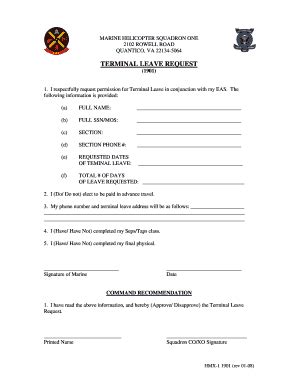 USMC Leave Request Example