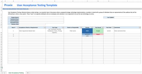Uat Software Testing Template