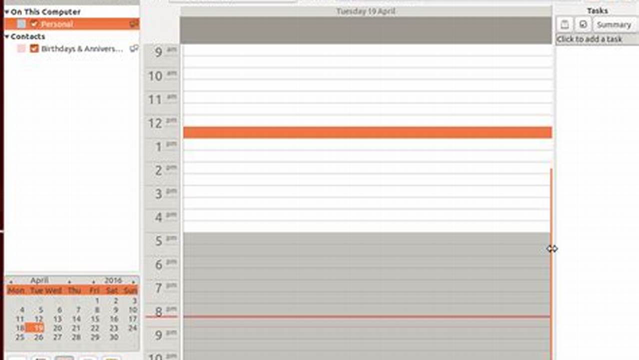 Ubuntu Evolution Calendar Factory