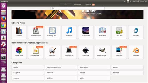 Ubuntu Software Center showing Blender application