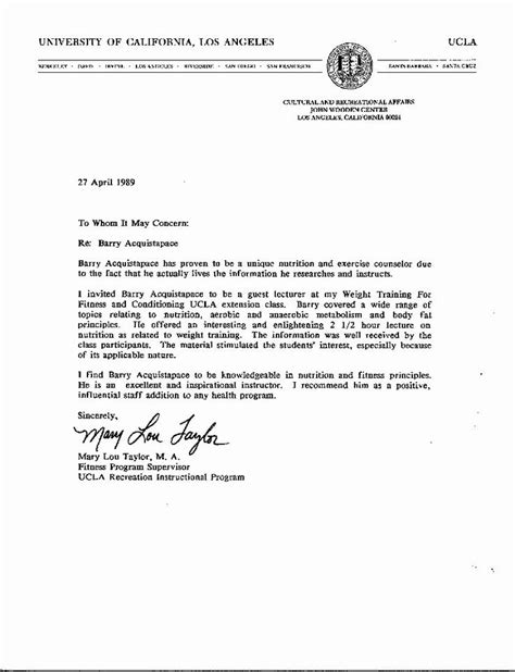 Ucla Cover Letter Template