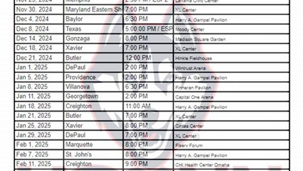 Uconn Schedule Spring 2024 Fall