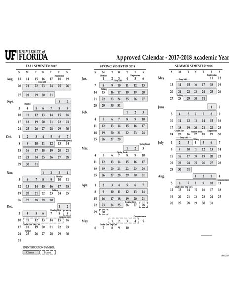 Uf 2018-19 Calendar