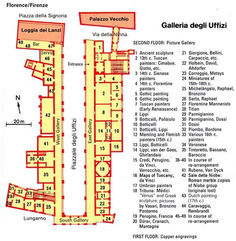 Uffizi Gallery Map