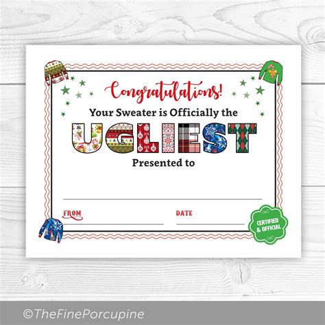 Party Simplicity Free Christmas Printable Ugly Christmas Sweater Party