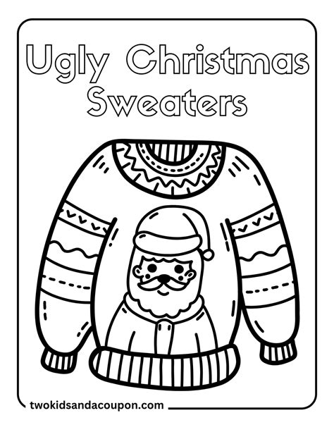 Ugly Sweater Coloring Page