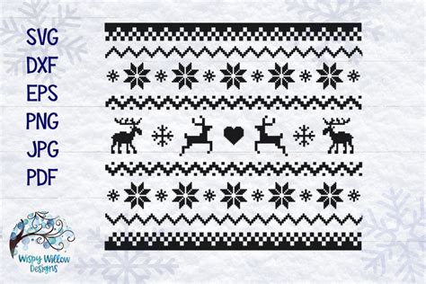 Transform Your Christmas Wardrobe with the Most Adorable Ugly Sweater Pattern SVG Designs!