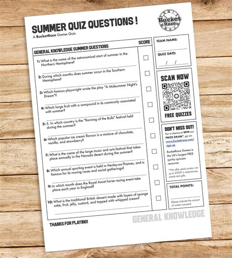 Uk Summer Quiz Questions