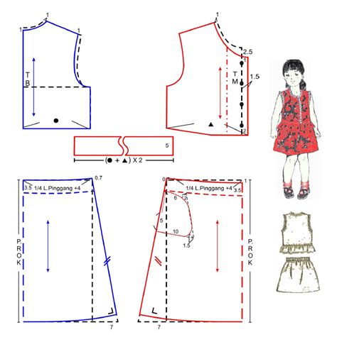 Ukuran Pola Dasar Baju Anak Perempuan