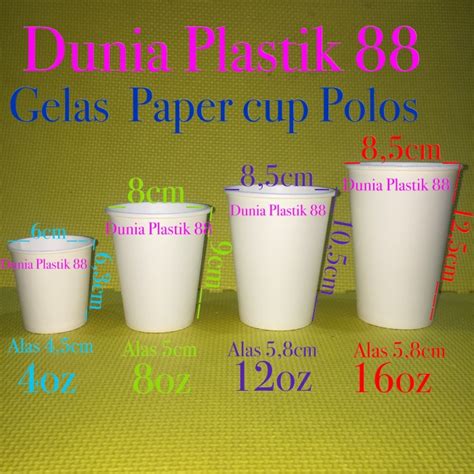 Ukuran Gelas Kertas Polos dan Harga