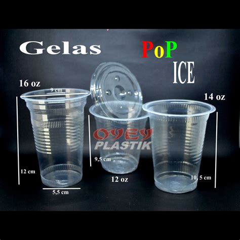 Ukuran Gelas Pop Ice di Indonesia