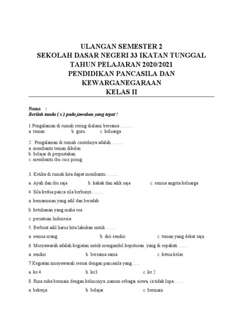 Ulangan Semester 2
