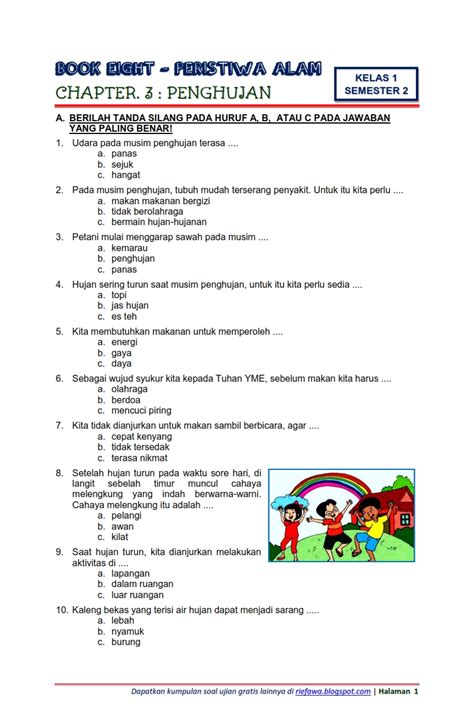 Ulasan Soal Ulangan Tema 8 Kelas 1 Di Indonesia
