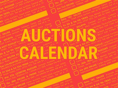 Ulmer Auction Calendar