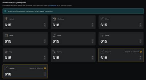 Umbral Shard Calculator