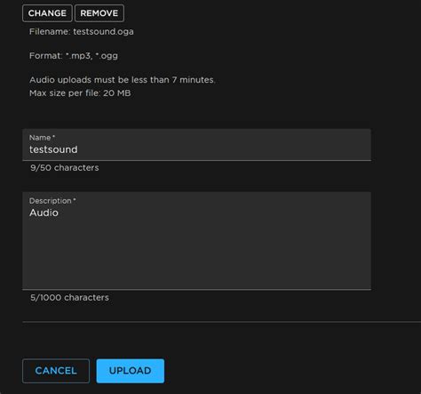 Unable to upload ogg files in creator dashboard - DevForum | Roblox