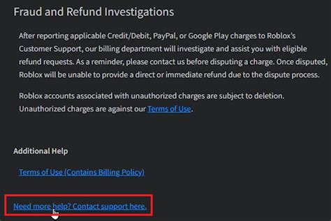 Unauthorized Charges & Refund Requests – Roblox Support