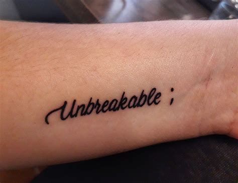 My "Unbreakable" tattoo designed by me, tattooed by Chris