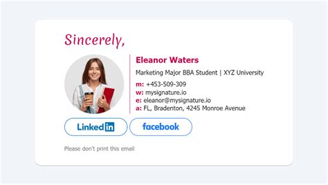 Undergraduat   e Student Email Signature