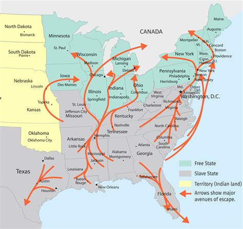 Underground Railroad Map