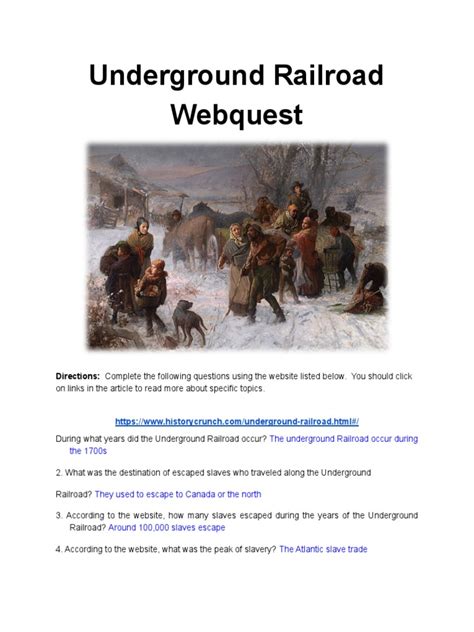 Underground Railroad Webquest
