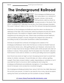 Underground Railroad Worksheet Pdf