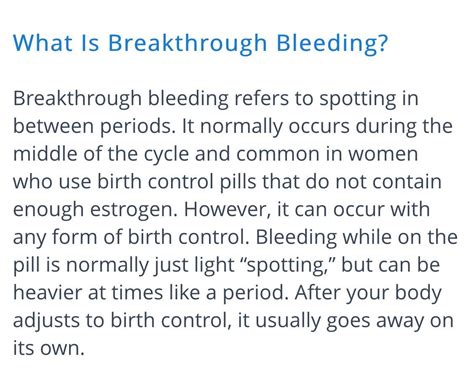 Understanding Breakthrough Bleeding