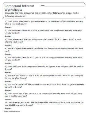 Understanding Compound Interest: Worksheets and Guides